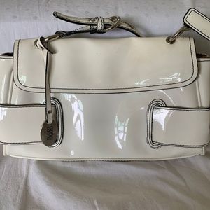 Franco Sarto White Patent Leather Handbag